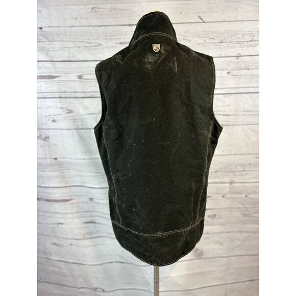 Kuhl Burr Vest Mens Medium Patina Dye Canvas Rugged Workwear Outdoor Zip Pockets - Picture 3 of 8